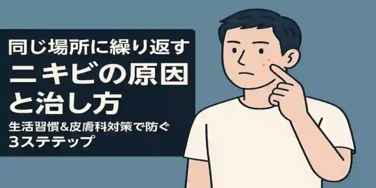 同じ場所に繰り返すニキビの原因と治し方｜生活習慣＆皮膚科対策で防ぐ3ステップ