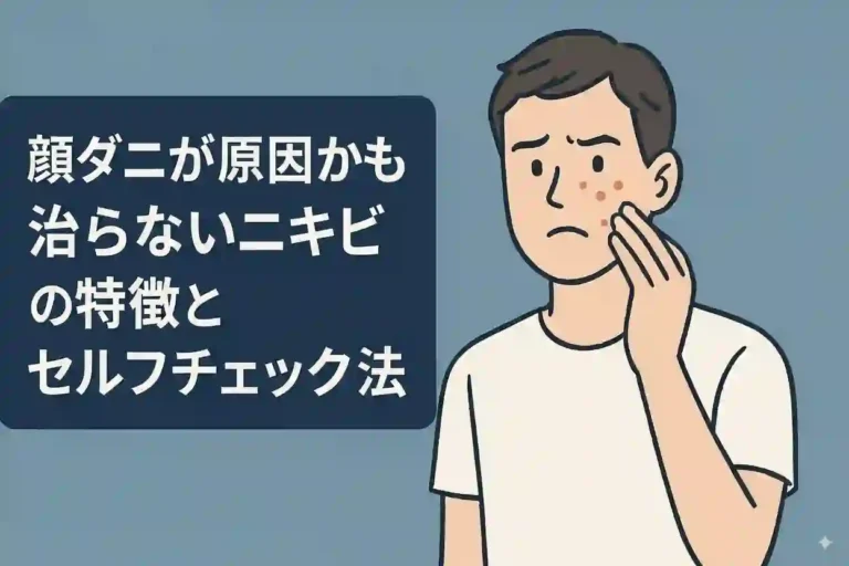 顔ダニが原因かも？治らないニキビの特徴とセルフチェック法｜正しい原因と対策ガイド